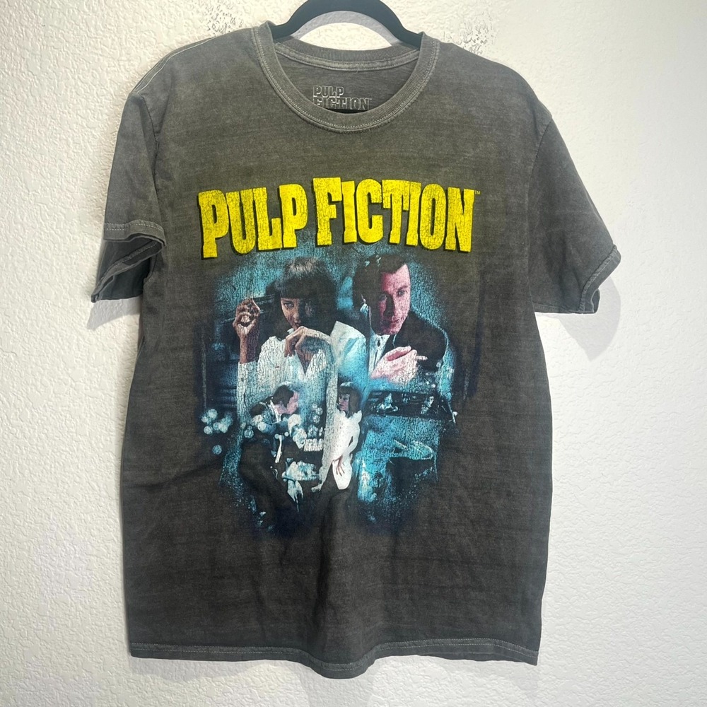 Pulp Fiction T Shirt Mens M/L Gray Graphic Quentin Tarantino Cotton‎ Streetwear